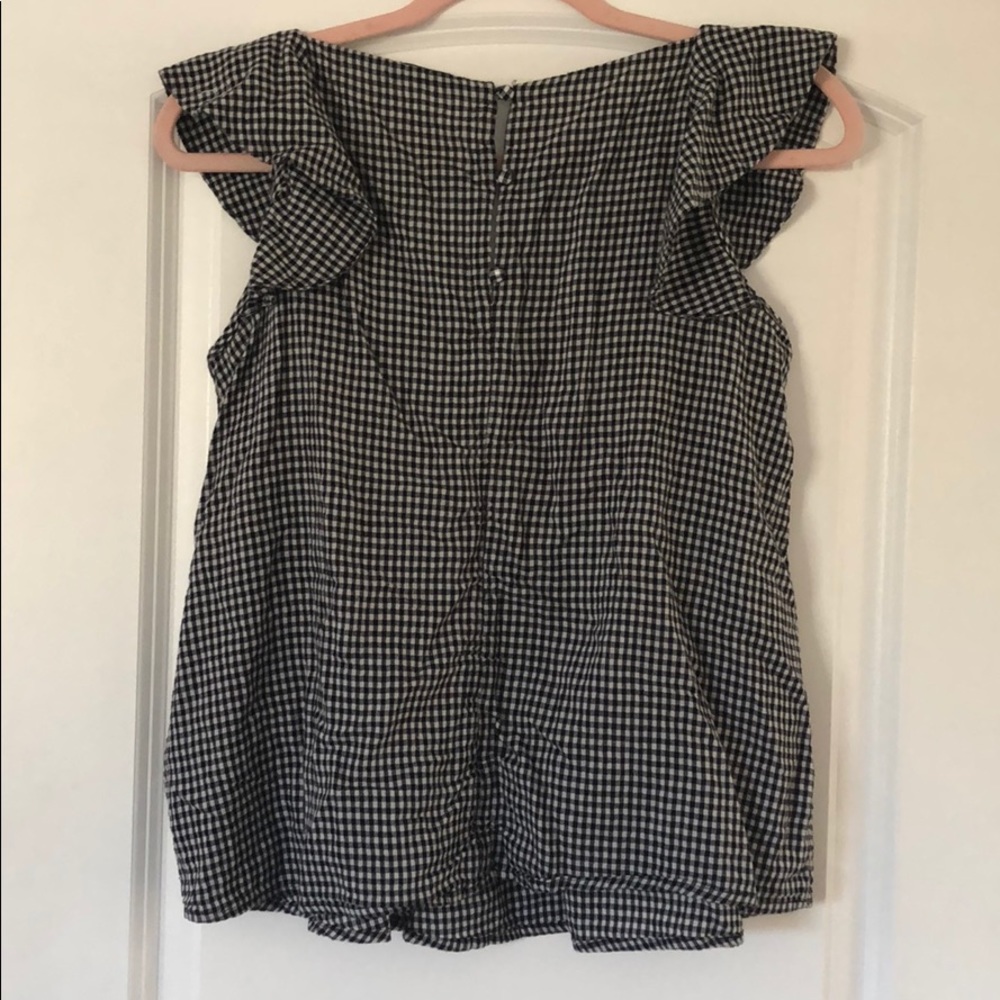 Heart Loom Button Back Gingham Top - image 5